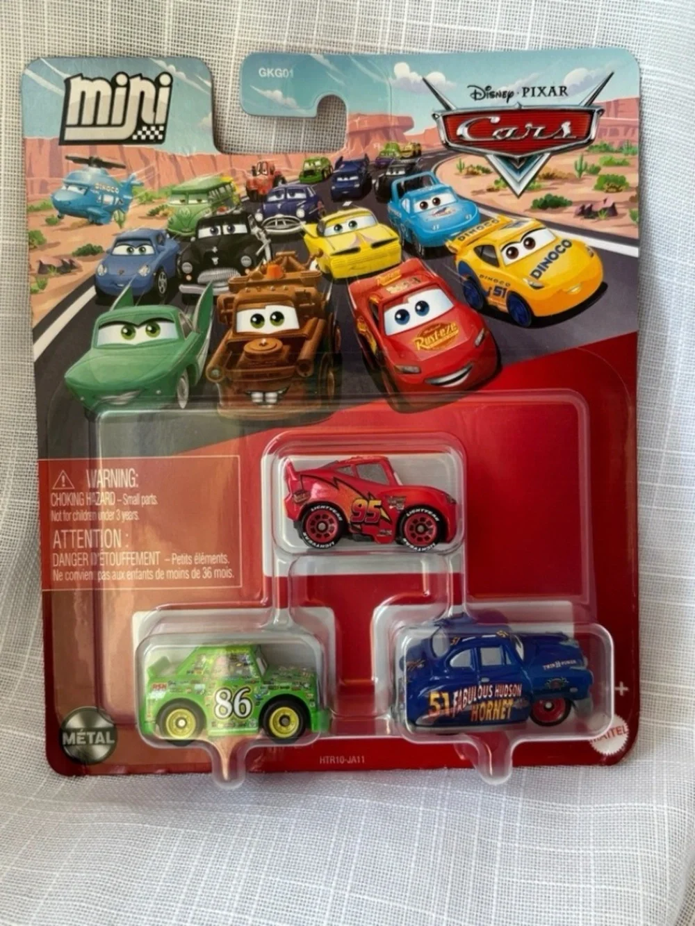 Disney Pixar Cars Mini Racers 3 Pack: Doc Hudson Chick Hicks Lightning McQueen